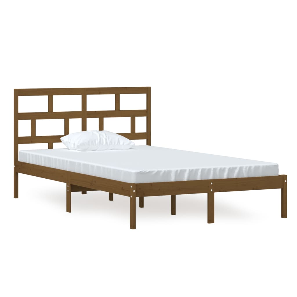 3101216 vidaXL Bed Frame without Mattress Honey Brown Solid Wood 120x200 cm (810015+814187)