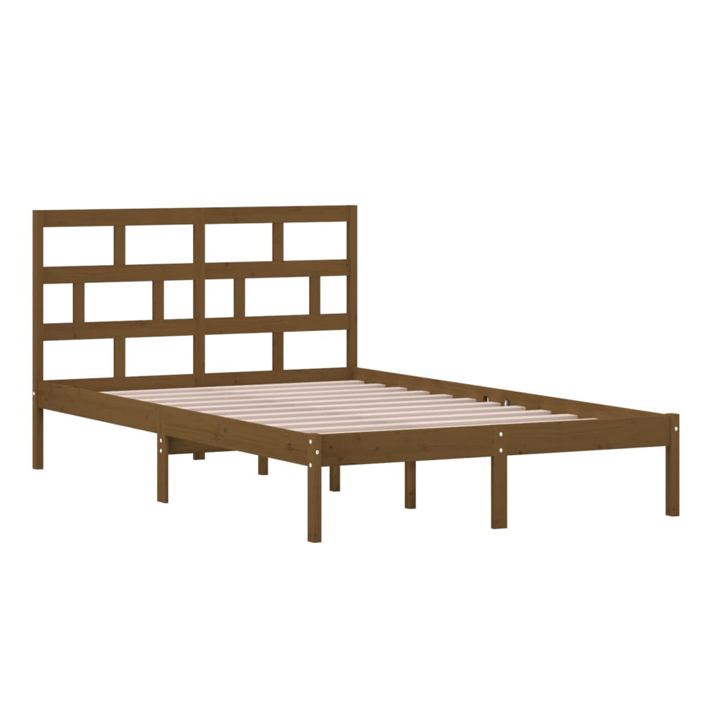 3101216 vidaXL Bed Frame without Mattress Honey Brown Solid Wood 120x200 cm (810015+814187)