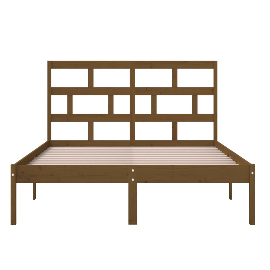 3101216 vidaXL Bed Frame without Mattress Honey Brown Solid Wood 120x200 cm (810015+814187)