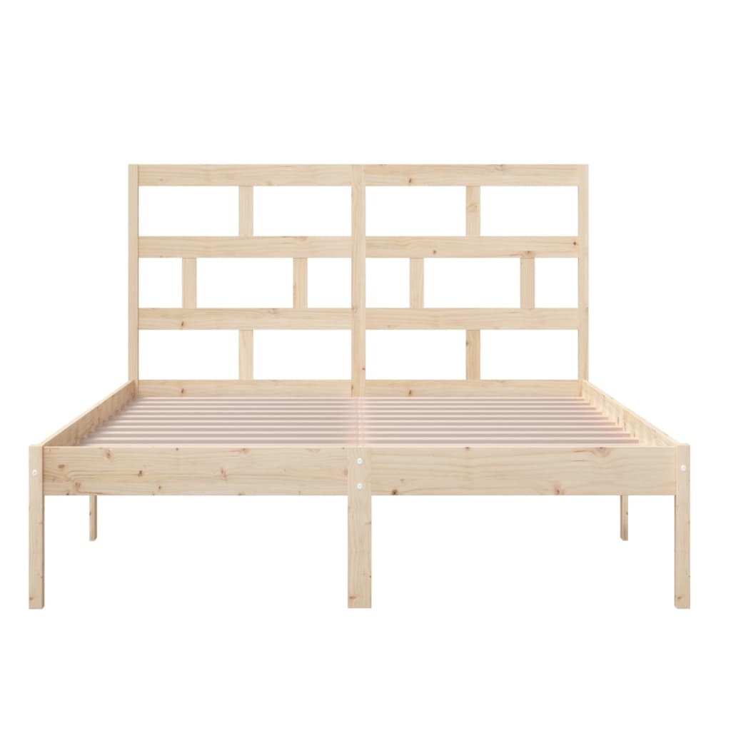 Bed Frame | Natural Pine | Solid Pine Wood | 140 x 200 cm | Rectangular