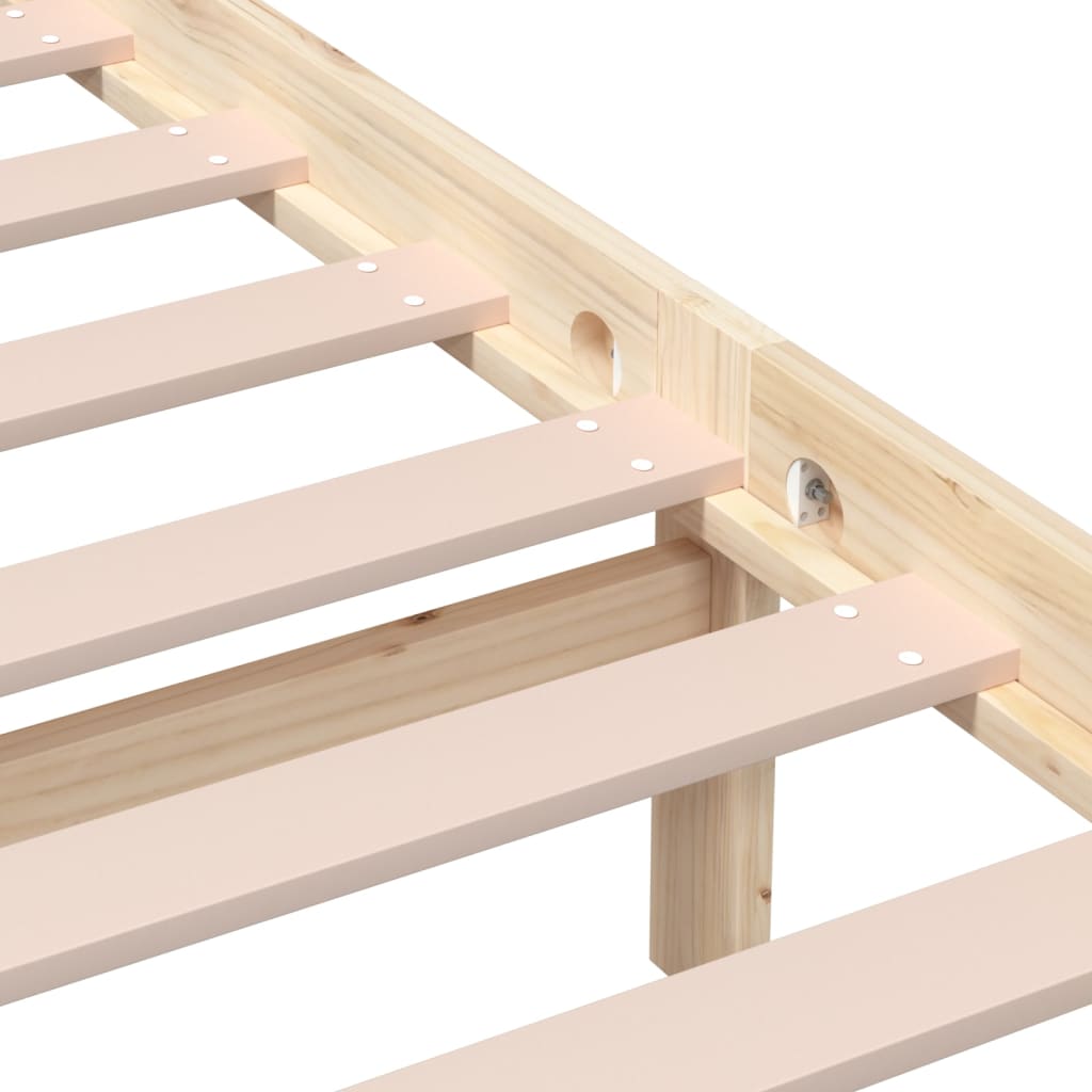 Bed Frame | Natural Pine | Solid Pine Wood | 140 x 200 cm | Rectangular