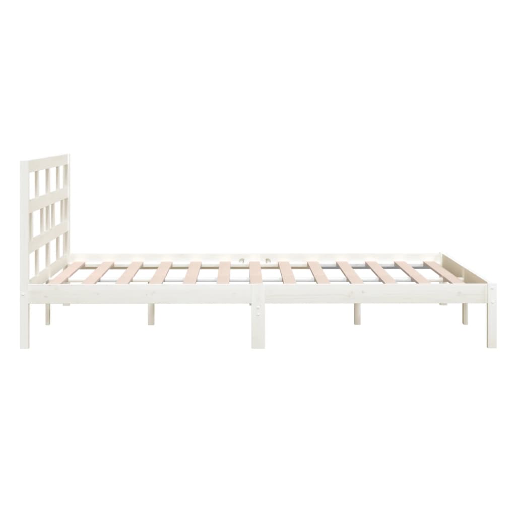 Bed Frame without Mattress White Super King Solid Wood