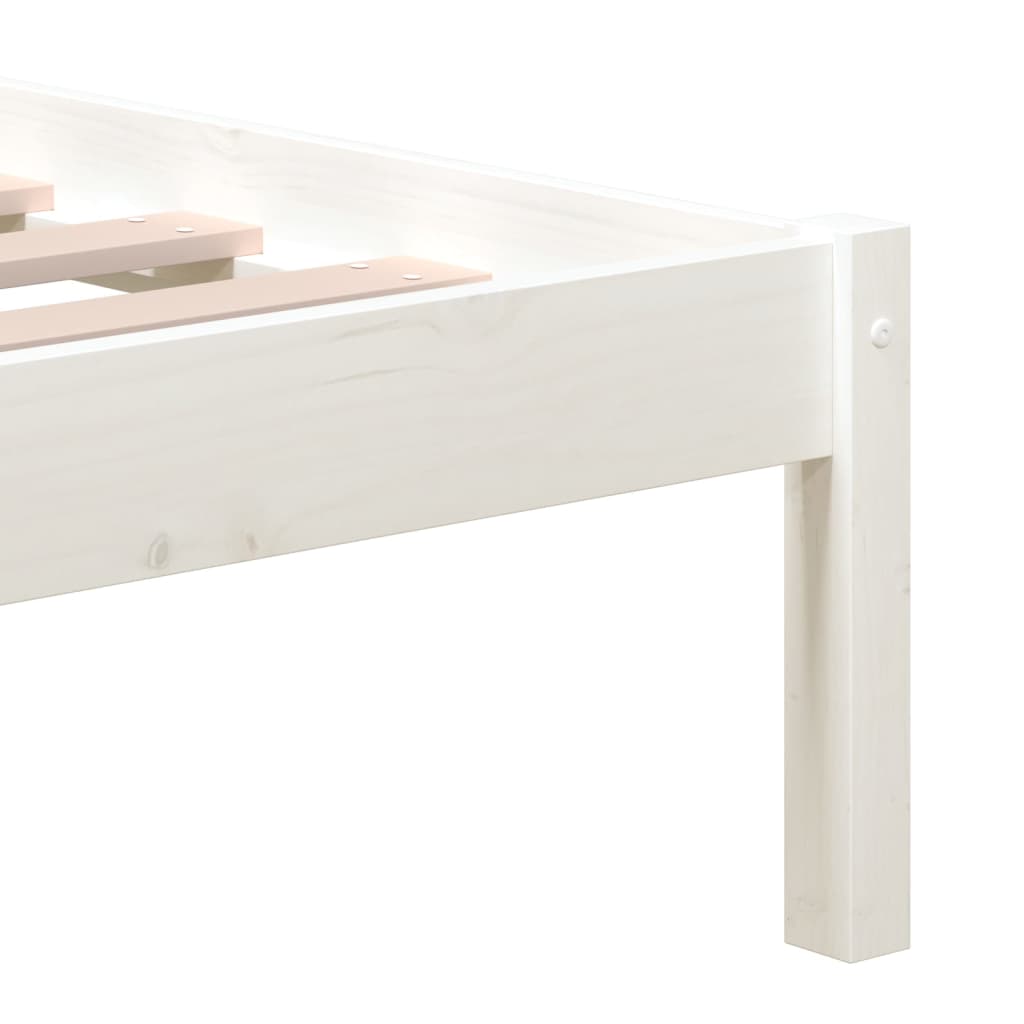 Bed Frame without Mattress White Super King Solid Wood