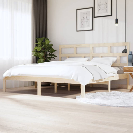 3101238 vidaXL Bed Frame without Mattress Solid Wood Pine 200x200 cm (810037+814214)