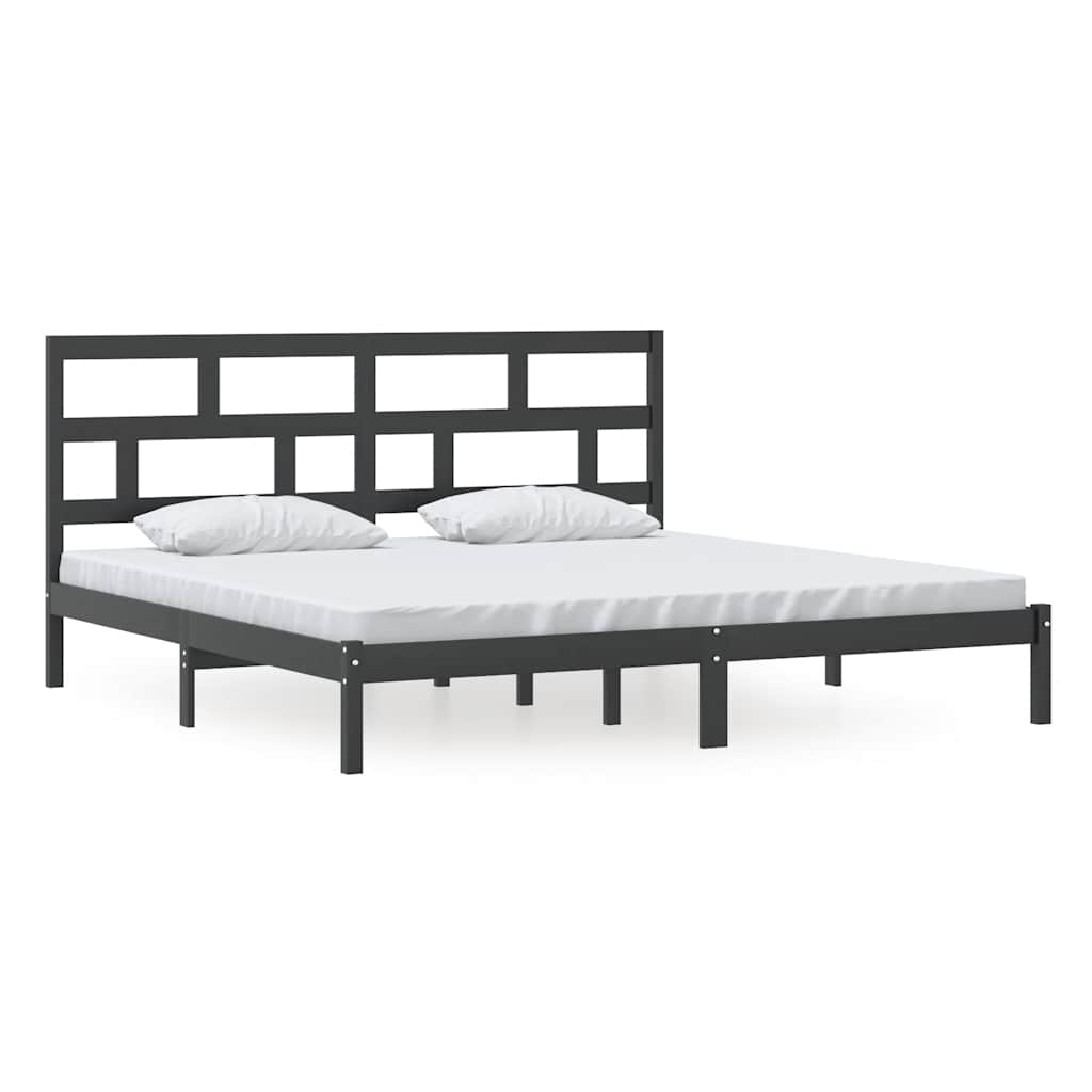 Bed Frame | Black | Solid pine wood, Plywood slats | Double | Modern
