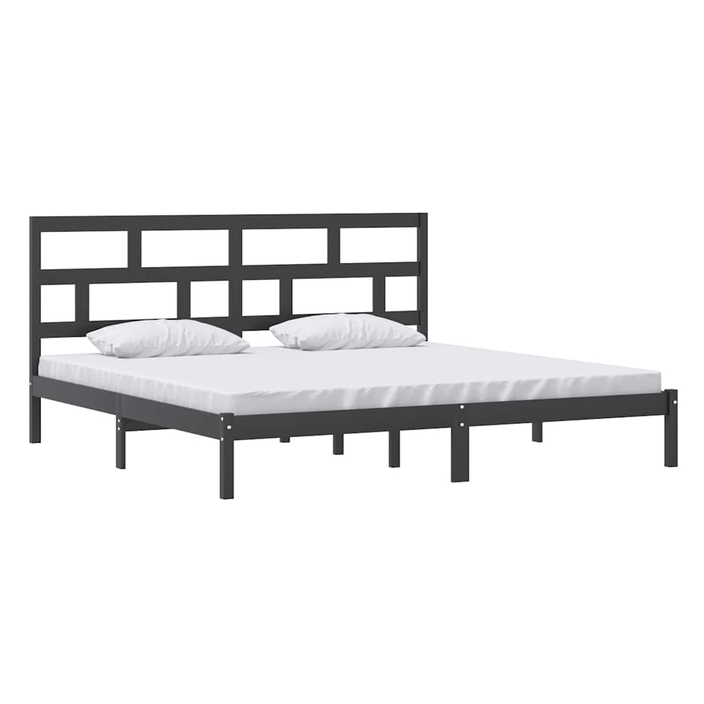 Bed Frame | Black | Solid pine wood, Plywood slats | Double | Modern