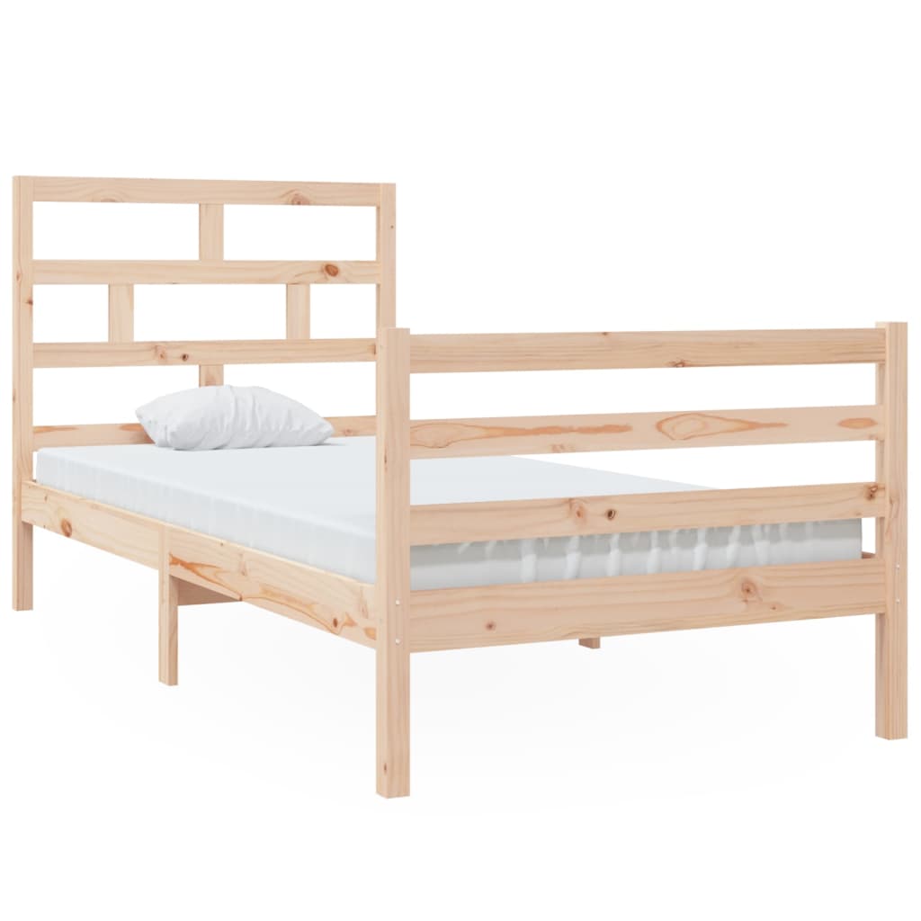 3101268 vidaXL Bed Frame without Mattress Solid Wood 90x200 cm (810415+814174)