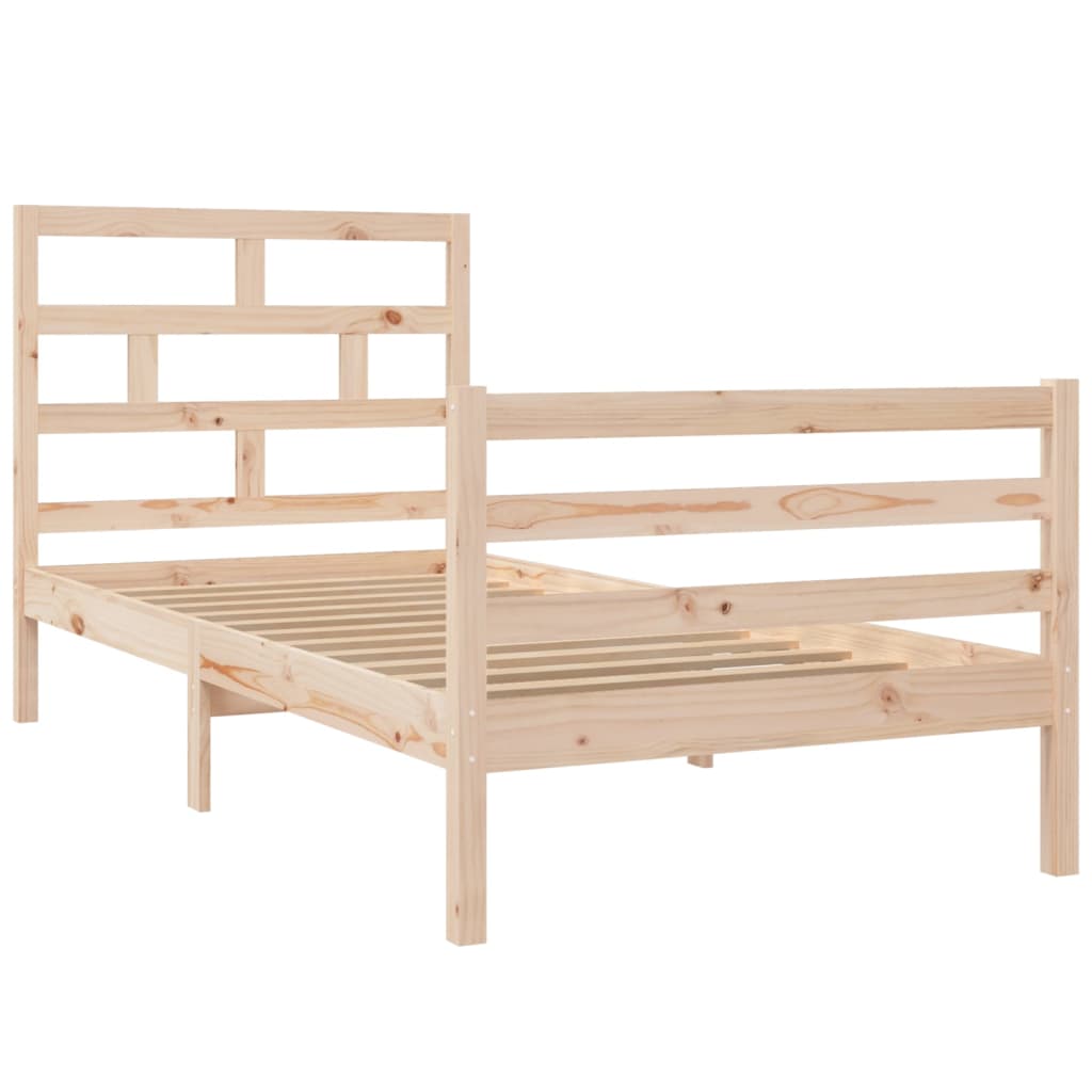 3101268 vidaXL Bed Frame without Mattress Solid Wood 90x200 cm (810415+814174)