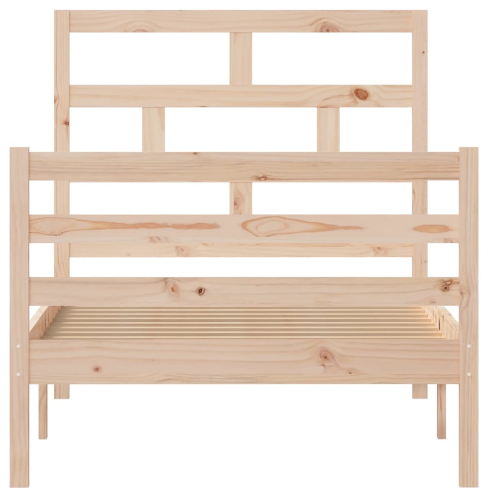 3101268 vidaXL Bed Frame without Mattress Solid Wood 90x200 cm (810415+814174)