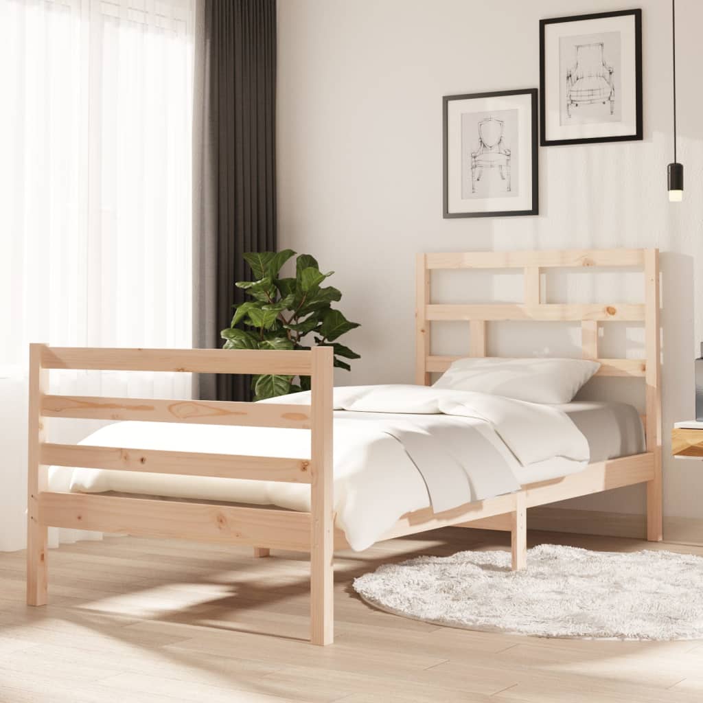 3101268 vidaXL Bed Frame without Mattress Solid Wood 90x200 cm (810415+814174)