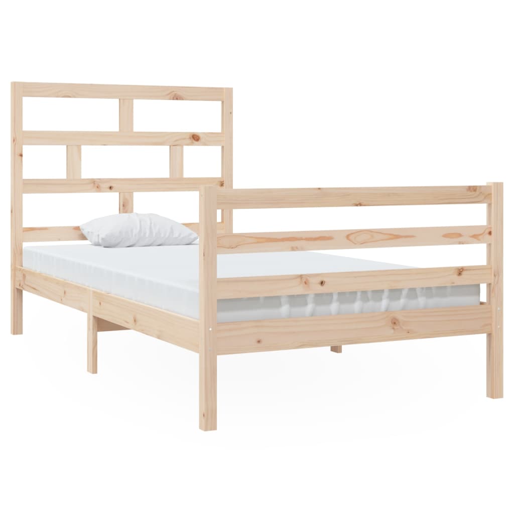 3101273 vidaXL Bed Frame without Mattress Solid Wood 100x200 cm (810420+814179)