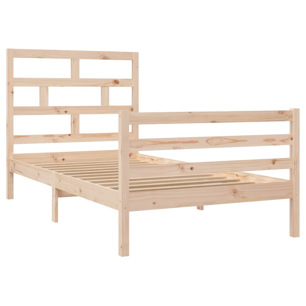 3101273 vidaXL Bed Frame without Mattress Solid Wood 100x200 cm (810420+814179)