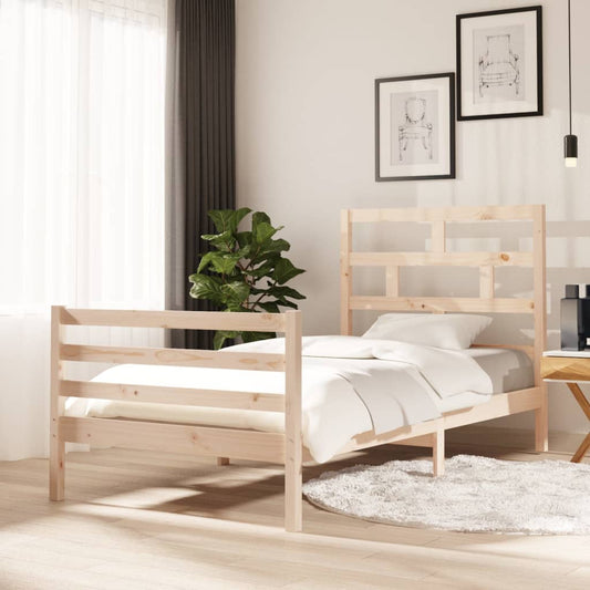 3101273 vidaXL Bed Frame without Mattress Solid Wood 100x200 cm (810420+814179)