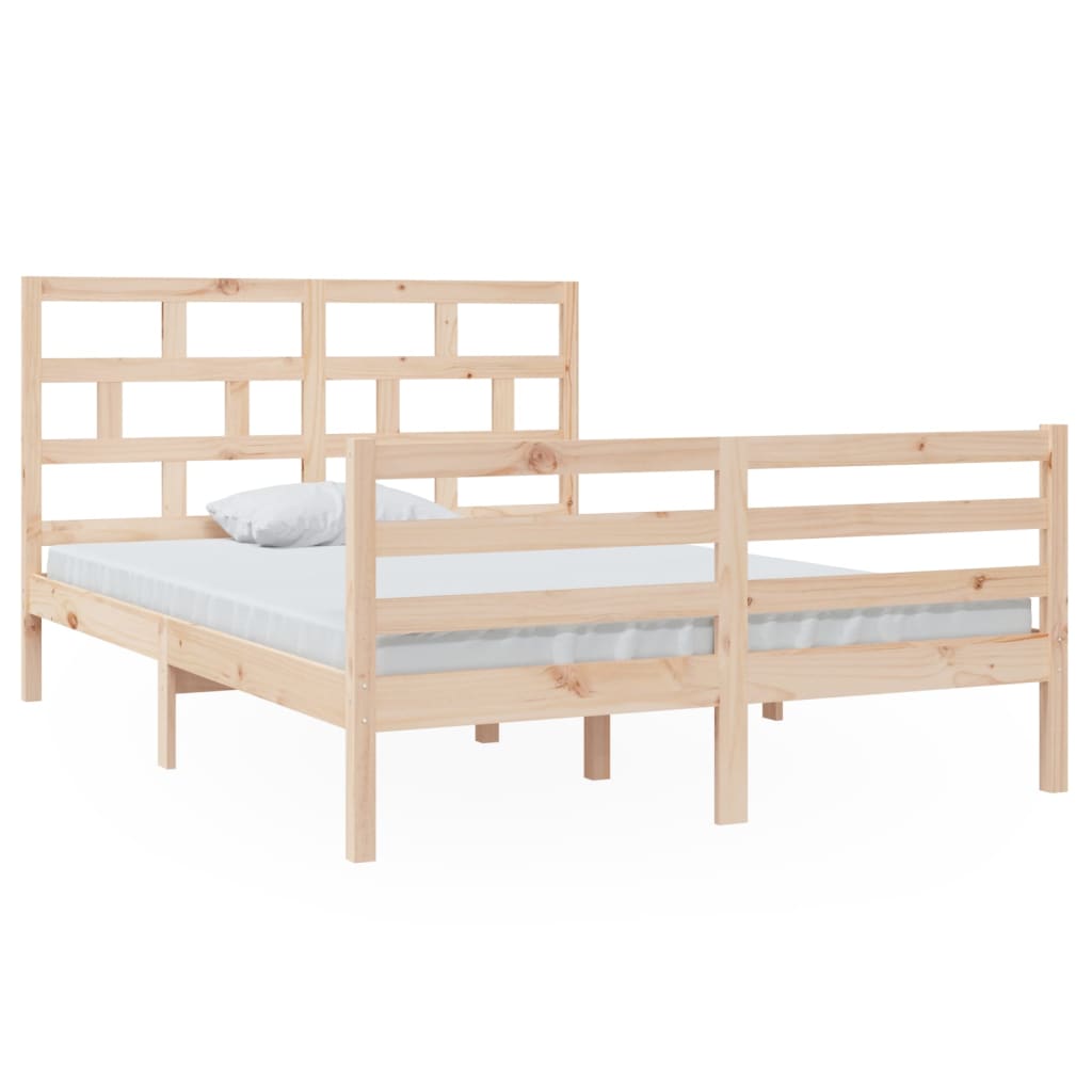 3101283 vidaXL Bed Frame without Mattress Solid Wood 140x200 cm (810430+814194)