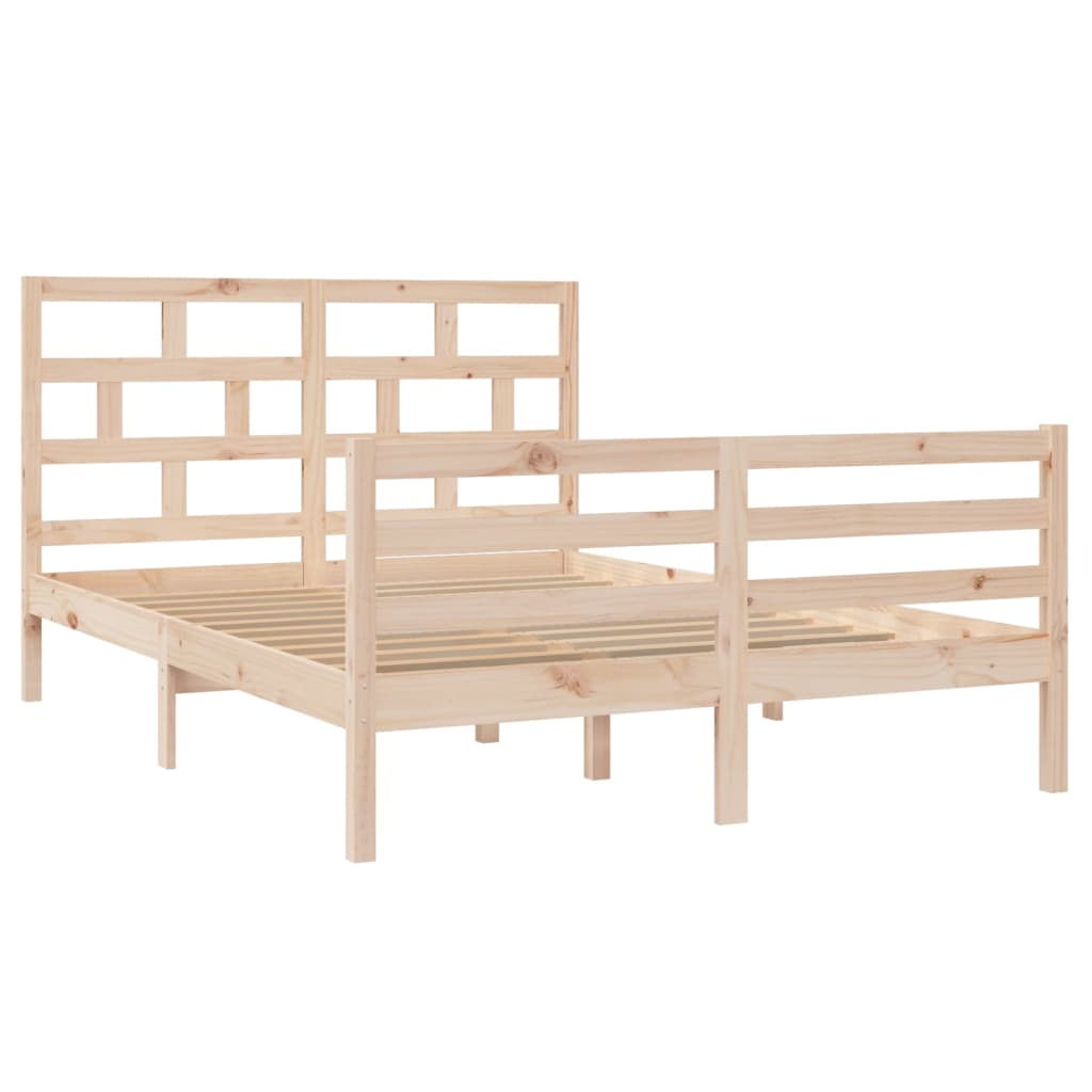 3101283 vidaXL Bed Frame without Mattress Solid Wood 140x200 cm (810430+814194)