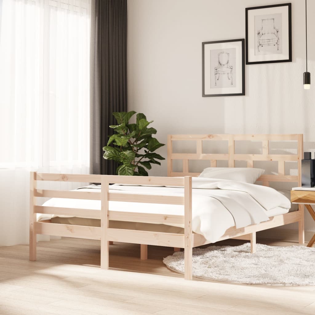 3101283 vidaXL Bed Frame without Mattress Solid Wood 140x200 cm (810430+814194)