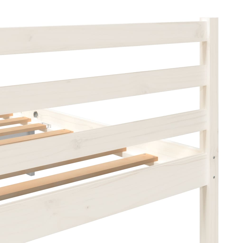 3101284 vidaXL Bed Frame without Mattress White Solid Wood 140x200 cm (810431+814195)