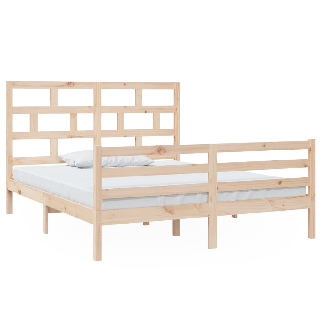 3101293 vidaXL Bed Frame without Mattress Solid Wood 160x200 cm (810440+814204)