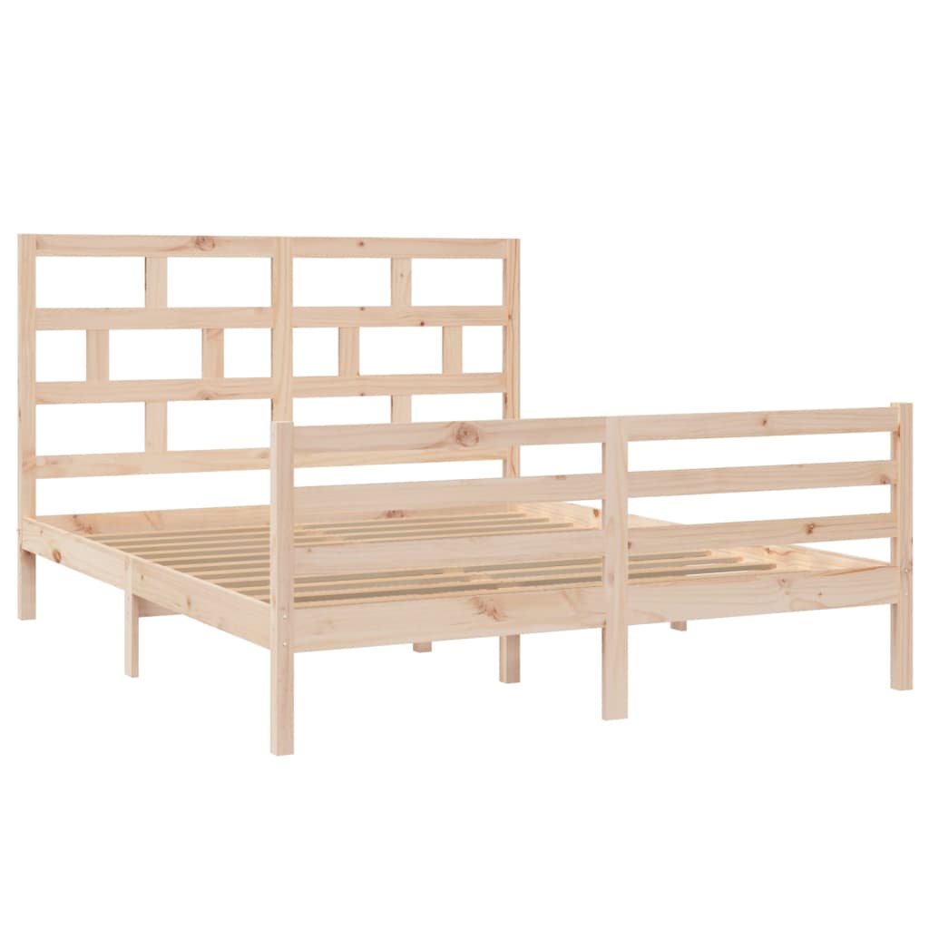 3101293 vidaXL Bed Frame without Mattress Solid Wood 160x200 cm (810440+814204)