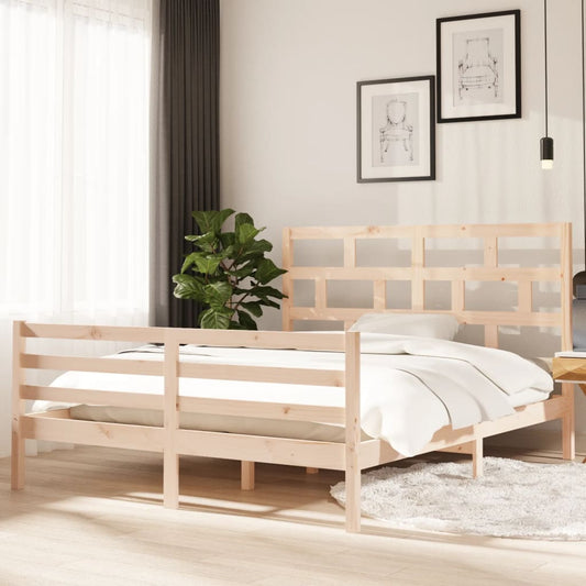 3101293 vidaXL Bed Frame without Mattress Solid Wood 160x200 cm (810440+814204)