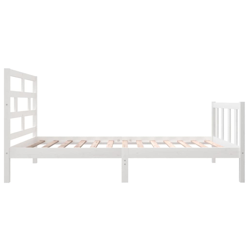 vidaXL Bed Frame without Mattress White Solid Wood Pine Single