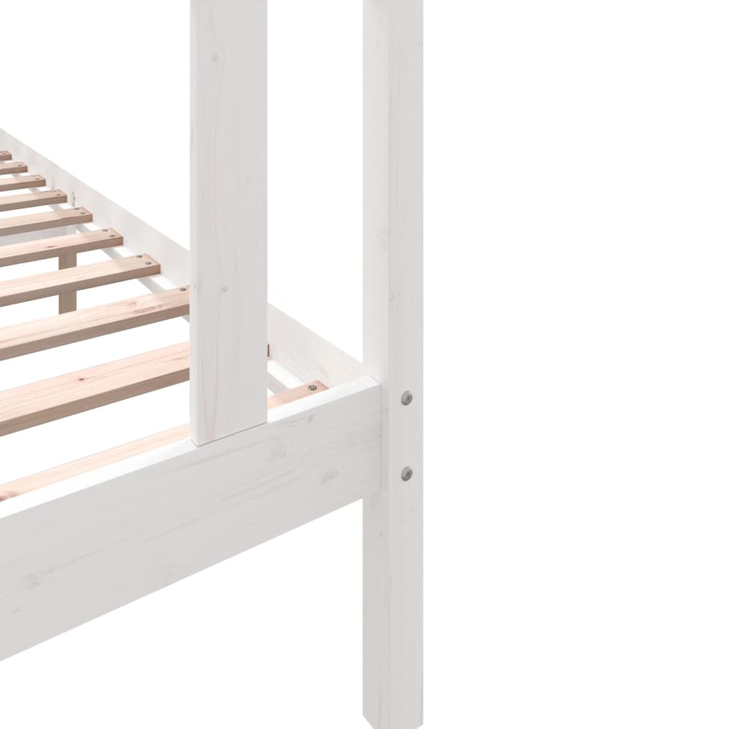 vidaXL Bed Frame without Mattress White Solid Wood Pine Single