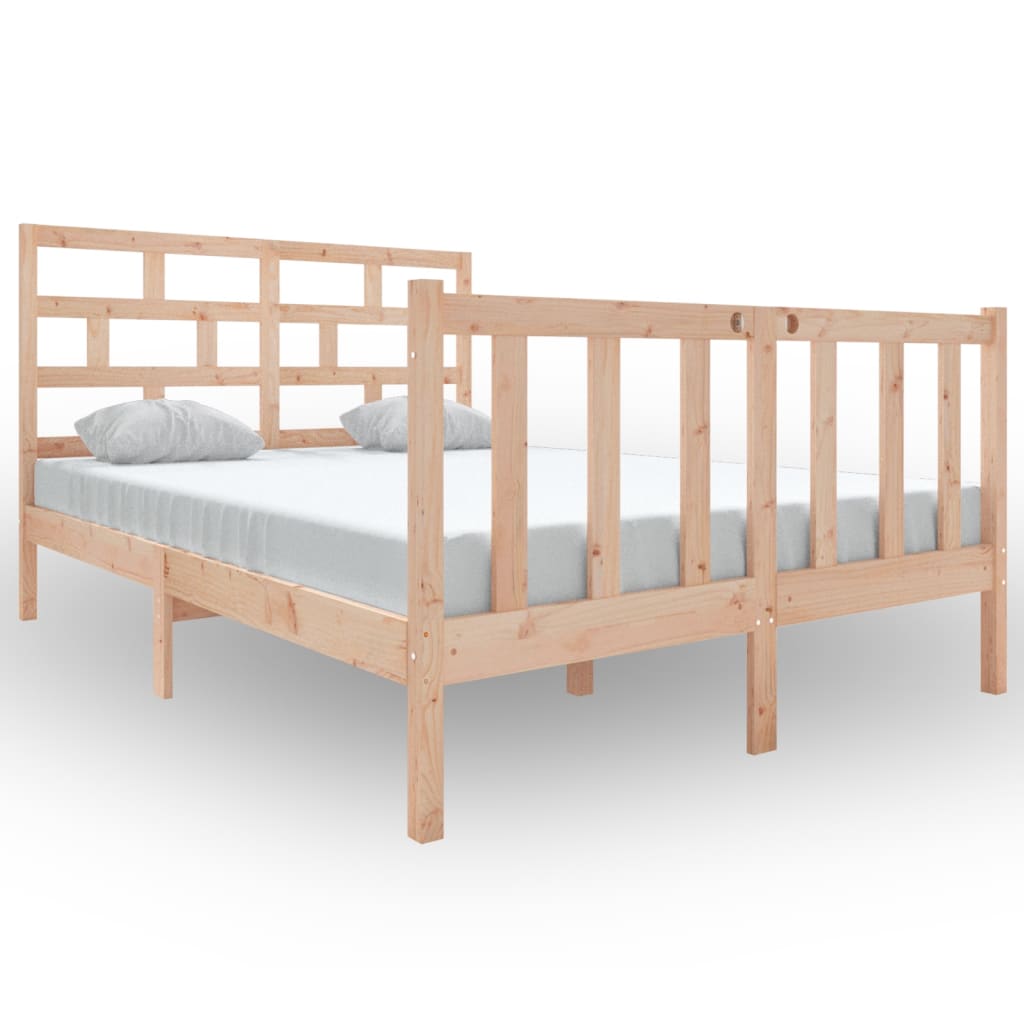 3101328 vidaXL Bed Frame without Mattress Solid Wood 140x190 cm (810062+814194)