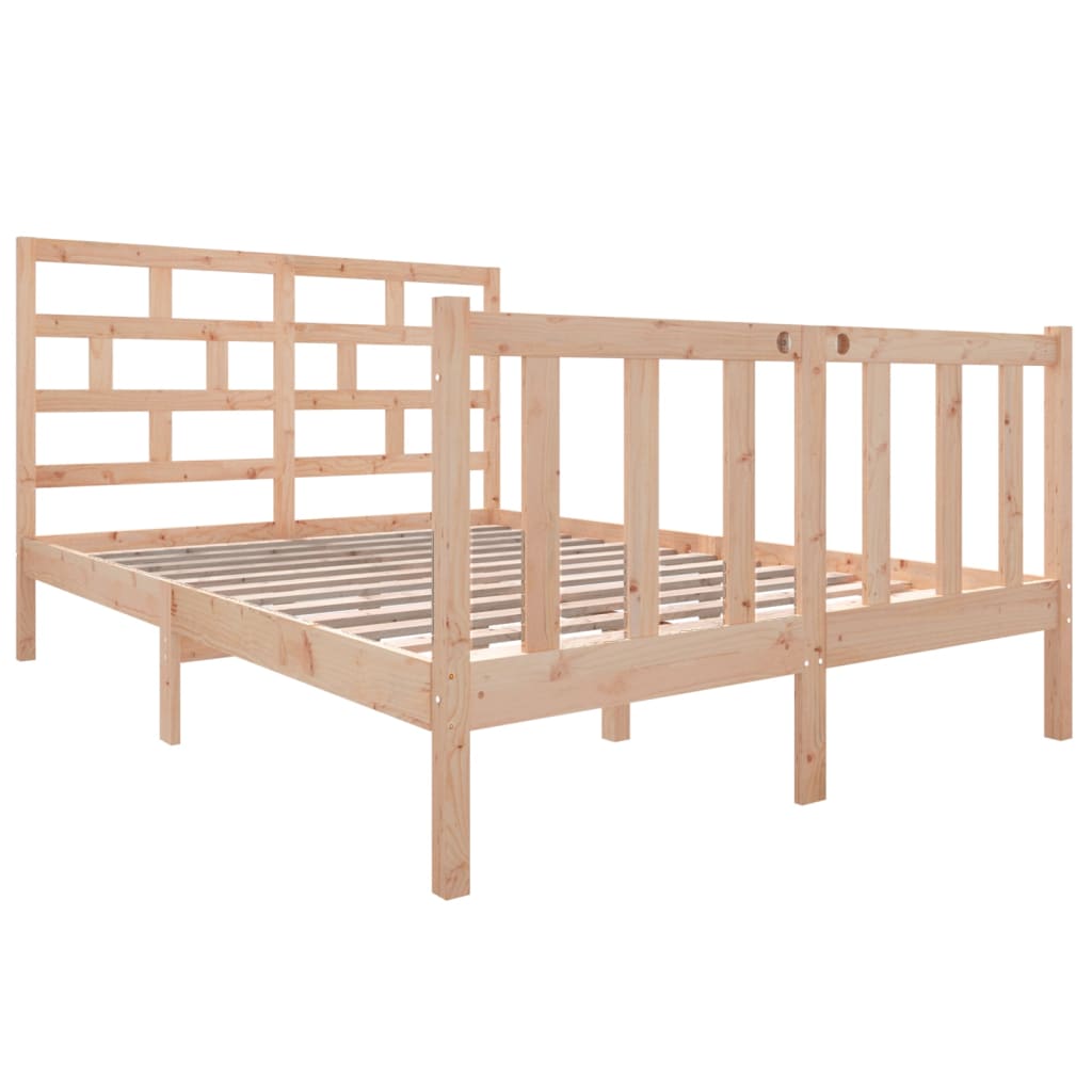 3101328 vidaXL Bed Frame without Mattress Solid Wood 140x190 cm (810062+814194)