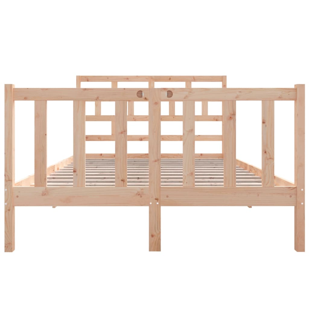 3101328 vidaXL Bed Frame without Mattress Solid Wood 140x190 cm (810062+814194)