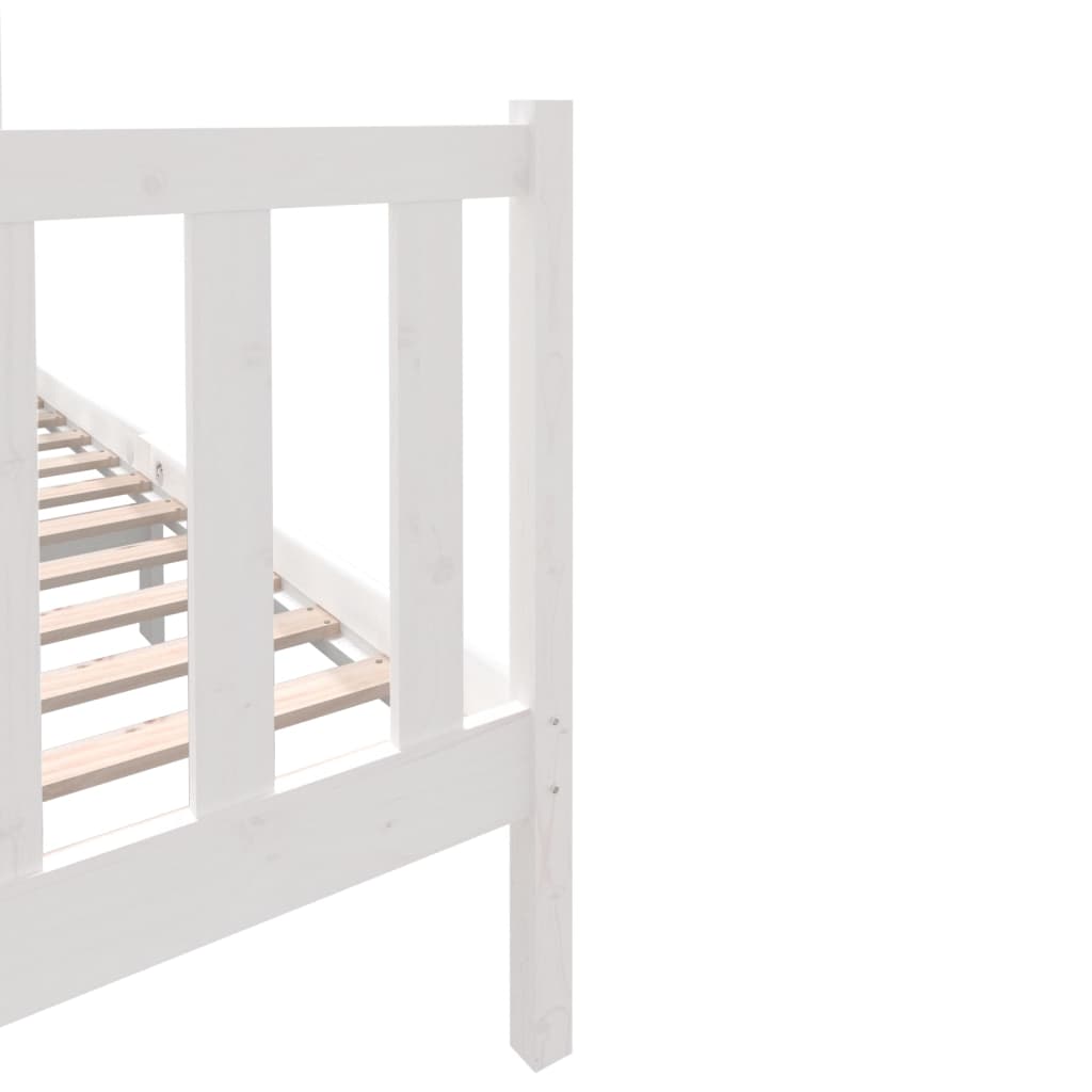 3101329 vidaXL Bed Frame without Mattress White Solid Wood 140x190 cm (810063+814195)