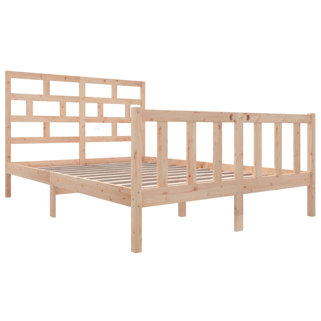 3101343 vidaXL Bed Frame without Mattress Solid Wood 120x200 cm (810077+814184)