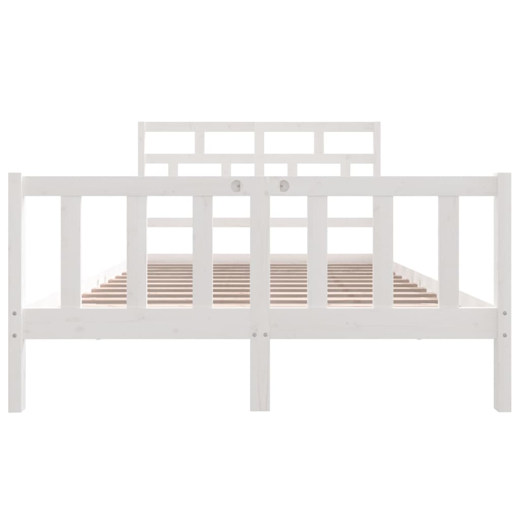 3101344 vidaXL Bed Frame without Mattress White Solid Wood 120x200 cm (810078+814185)