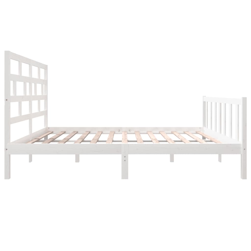 3101344 vidaXL Bed Frame without Mattress White Solid Wood 120x200 cm (810078+814185)