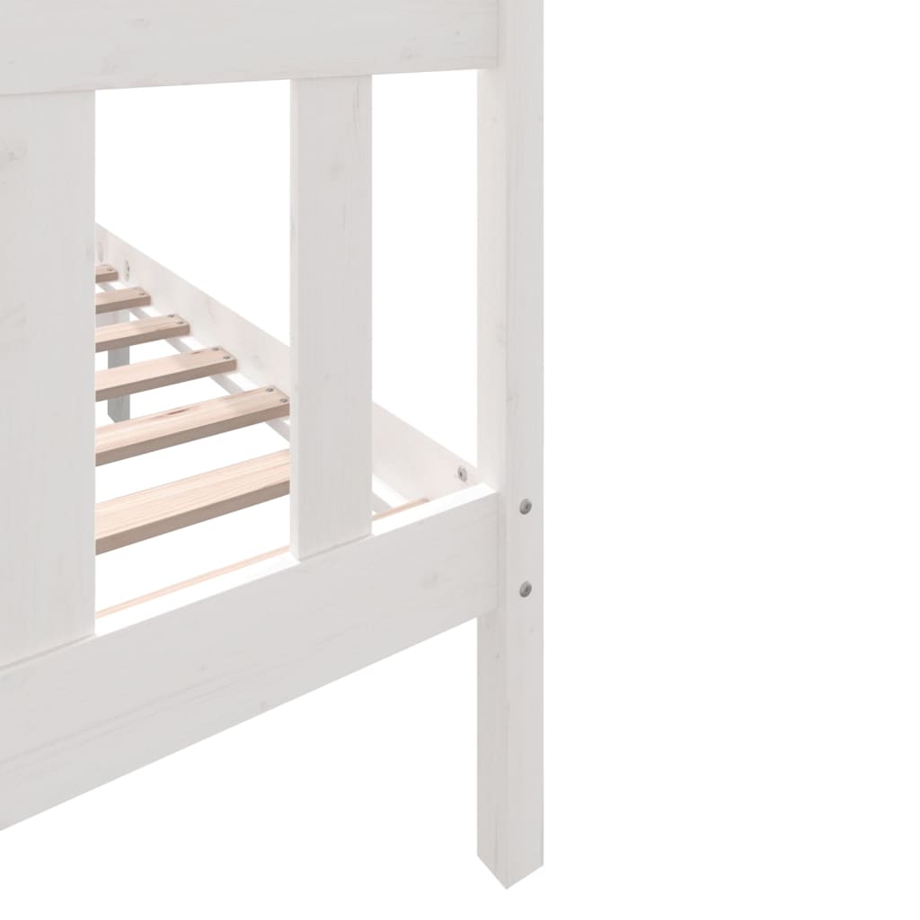 3101344 vidaXL Bed Frame without Mattress White Solid Wood 120x200 cm (810078+814185)