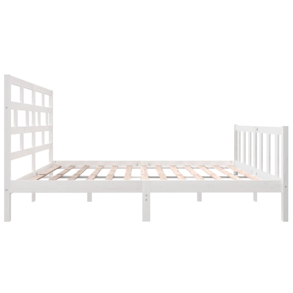 3101359 vidaXL Bed Frame without Mattress White Solid Wood 160x200 cm (810093+814205)