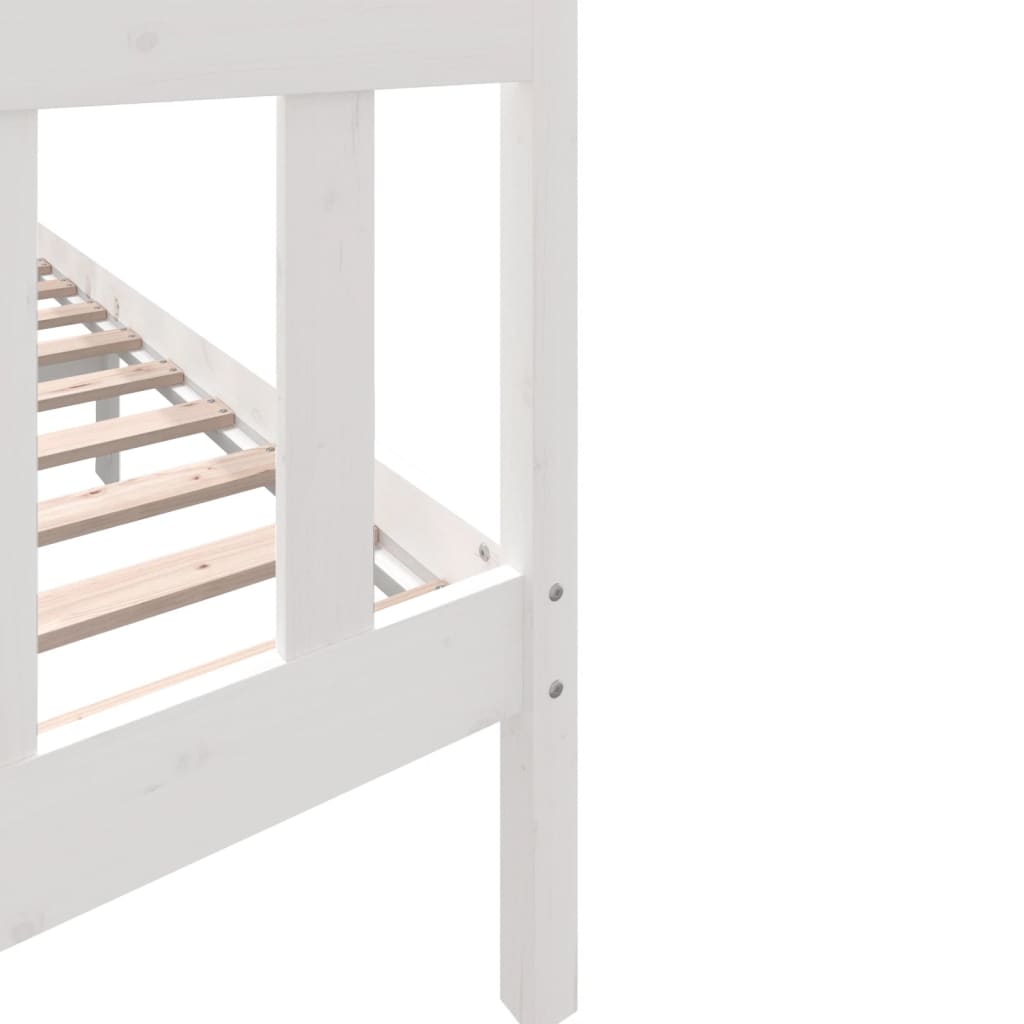 3101359 vidaXL Bed Frame without Mattress White Solid Wood 160x200 cm (810093+814205)