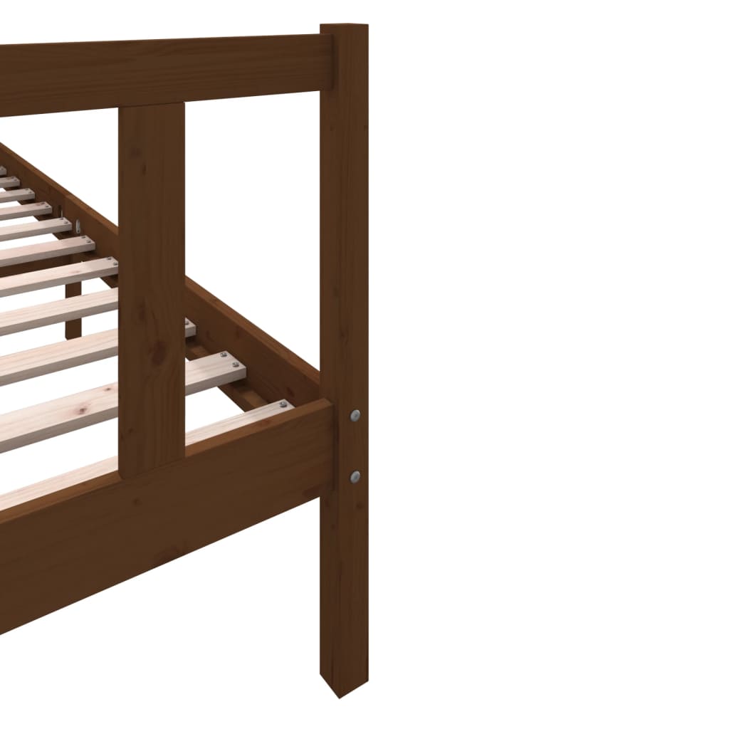 3101371 vidaXL Bed Frame without Mattress Honey Brown Solid Wood 200x200 cm (810105+814217)