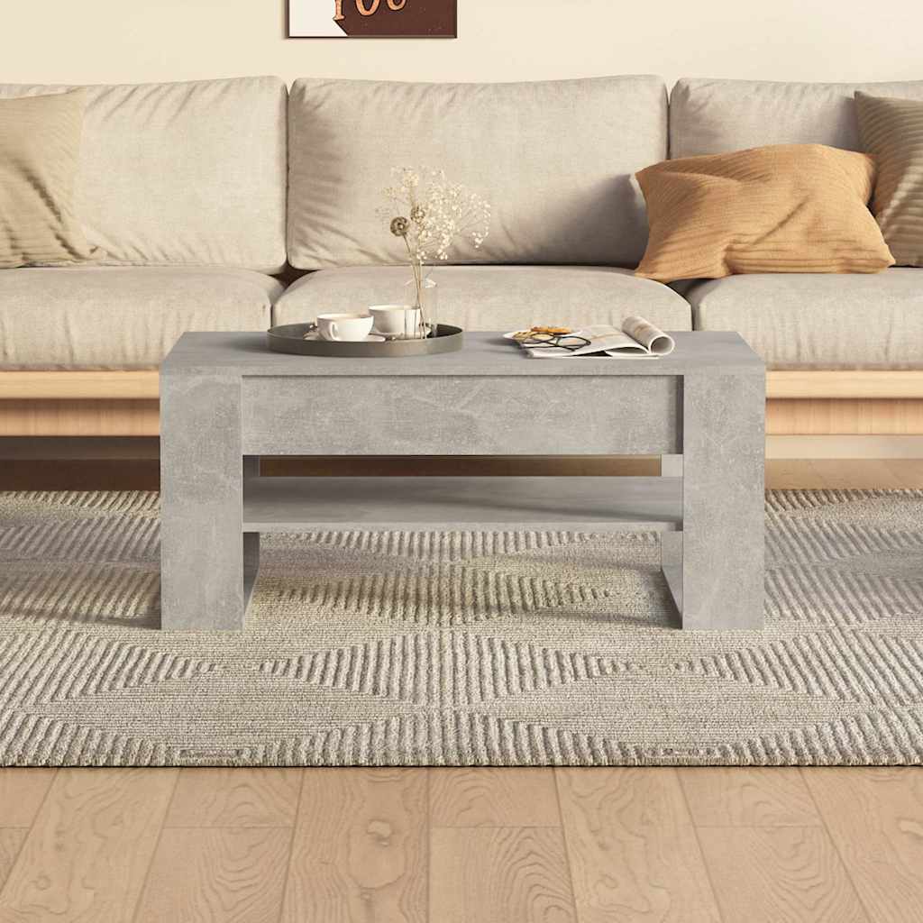 810903 vidaXL Coffee Table Concrete Grey 102x55x45 cm Engineered Wood