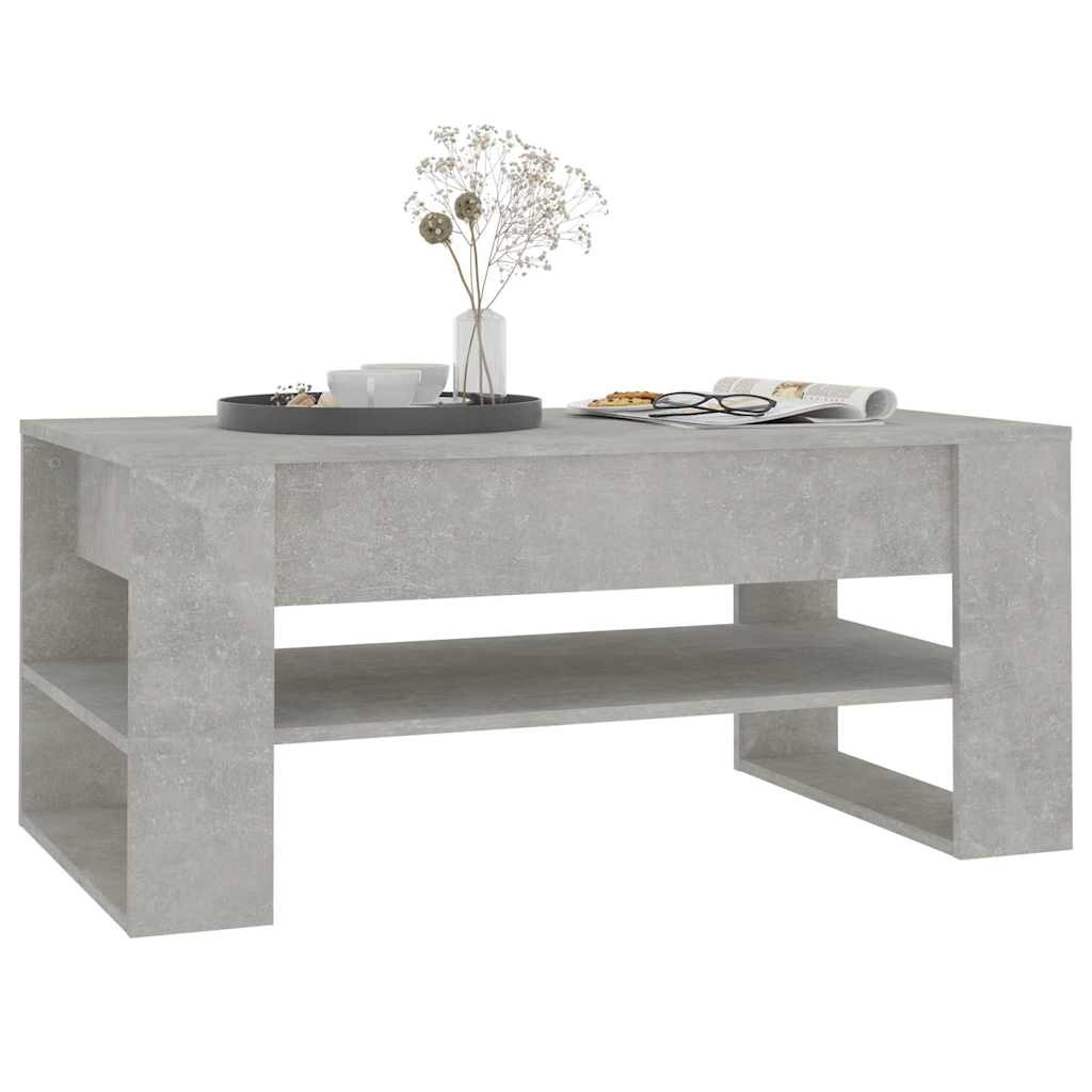 810903 vidaXL Coffee Table Concrete Grey 102x55x45 cm Engineered Wood