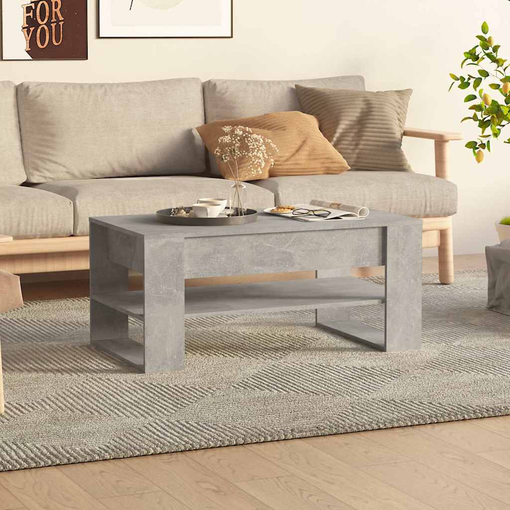 810903 vidaXL Coffee Table Concrete Grey 102x55x45 cm Engineered Wood