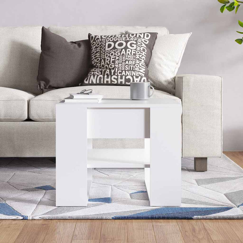 Coffee Table White 55,5x55x45 cm Engineered Wood