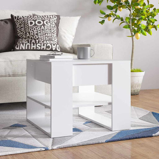 Coffee Table White 55,5x55x45 cm Engineered Wood
