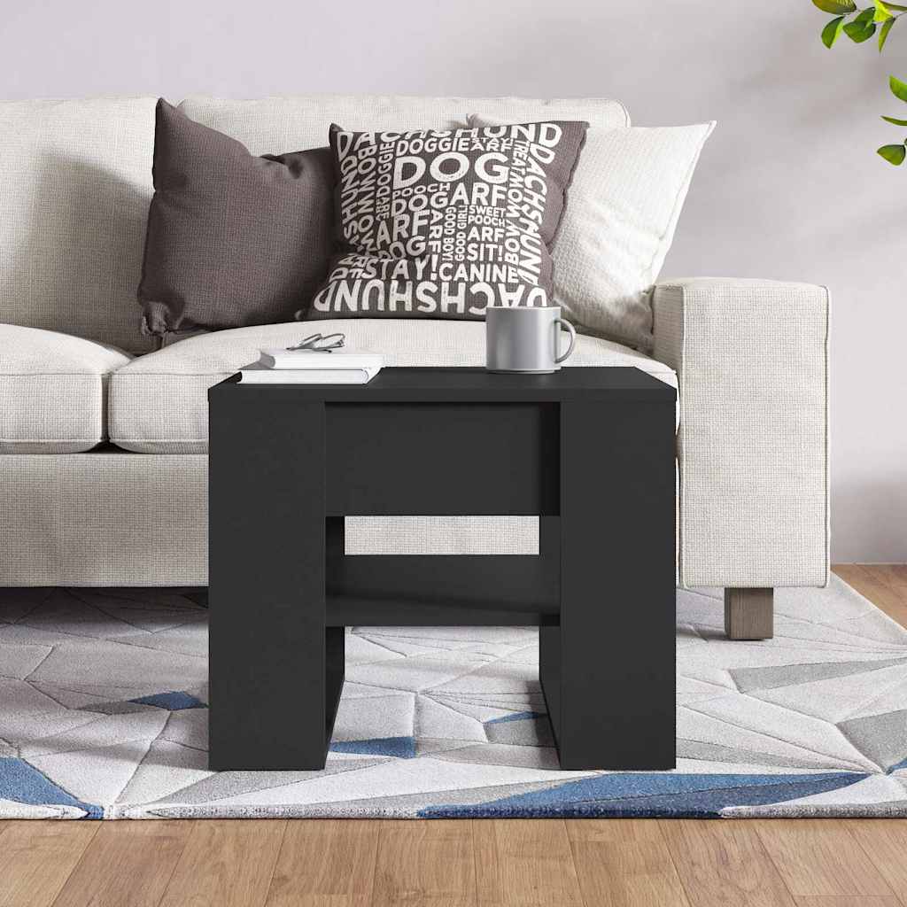 Coffee Table Black 55,5x55x45 cm Engineered Wood