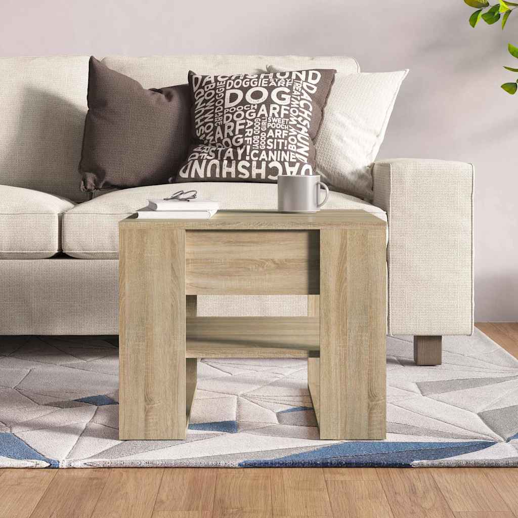 Coffee Table Sonoma Oak 55,5x55x45 cm Engineered Wood