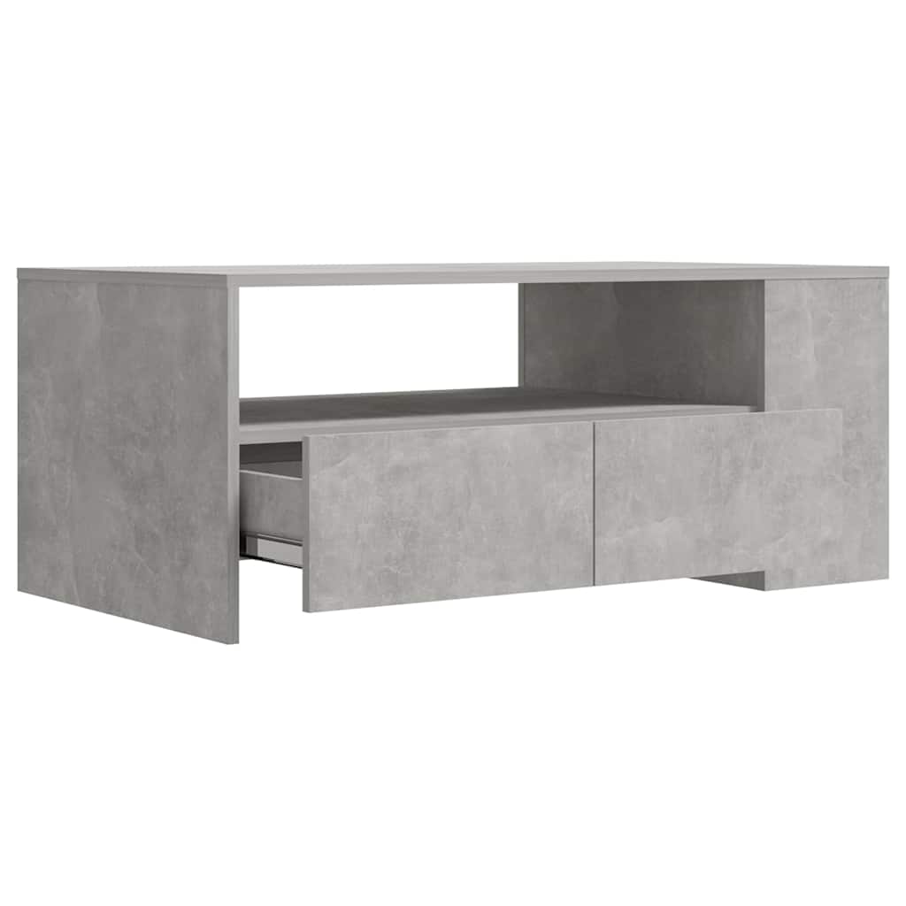Coffee Table Concrete Grey 102x55x42 cm Engineered Wood