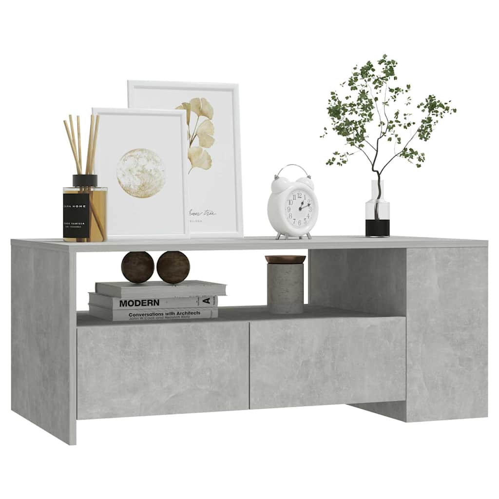 Coffee Table Concrete Grey 102x55x42 cm Engineered Wood