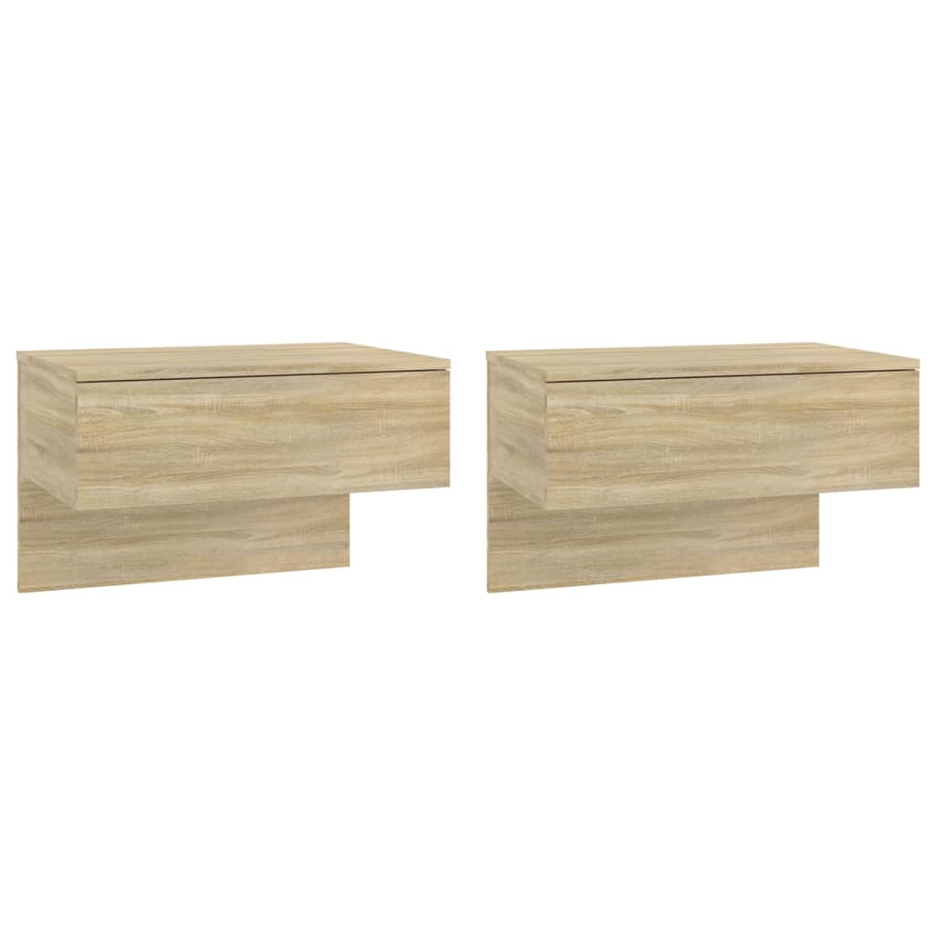 vidaXL Wall-mounted Bedside Cabinets 2 pcs Sonoma Oak