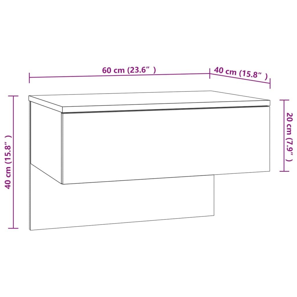 vidaXL Wall-mounted Bedside Cabinets 2 pcs Sonoma Oak