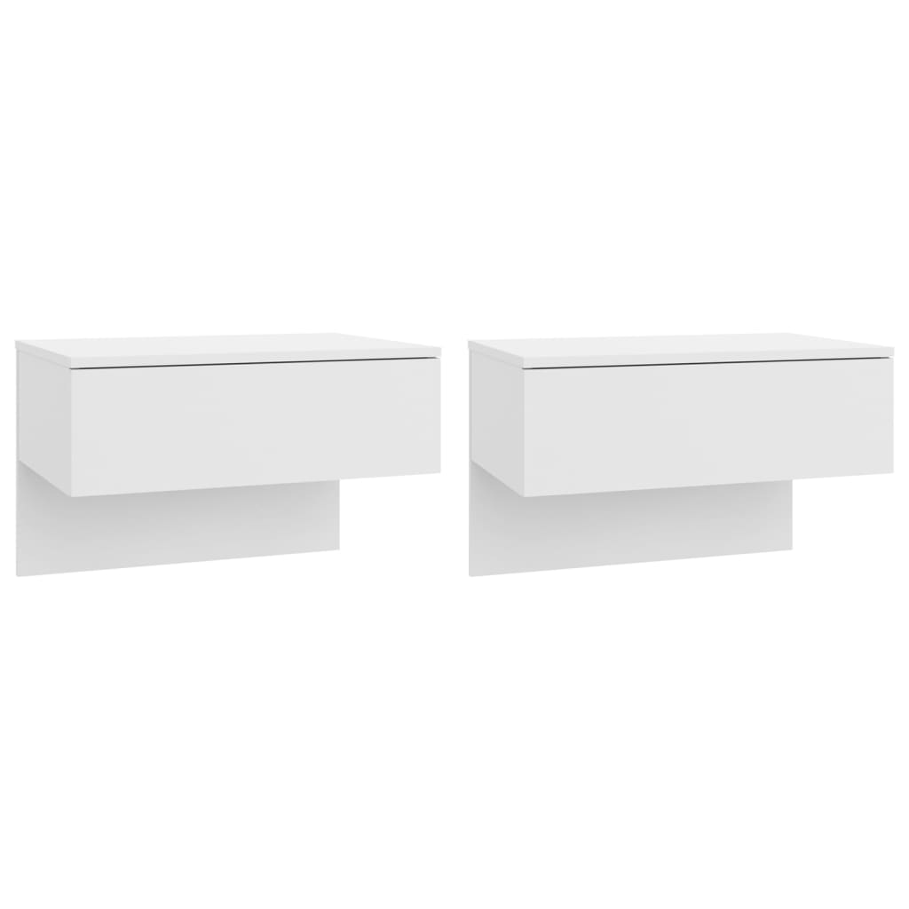 vidaXL Wall-mounted Bedside Cabinets 2 pcs High Gloss White