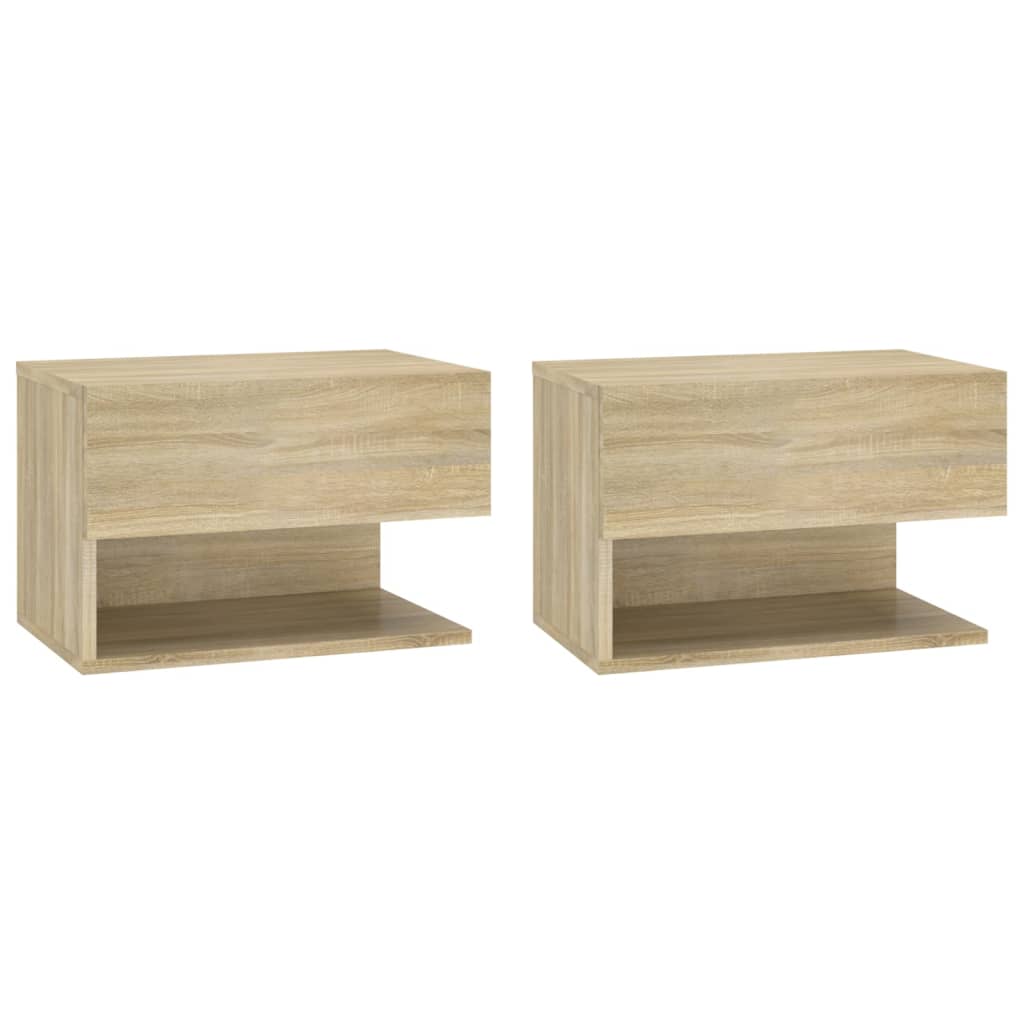 810960 vidaXL Wall-mounted Bedside Cabinets 2 pcs Sonoma Oak